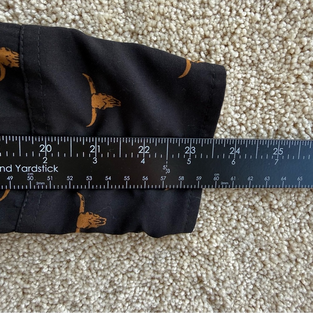 Stetson Western Shirt Womens Large Black Longhorn Skull Print Button Up Rayon - Picture 10 of 10